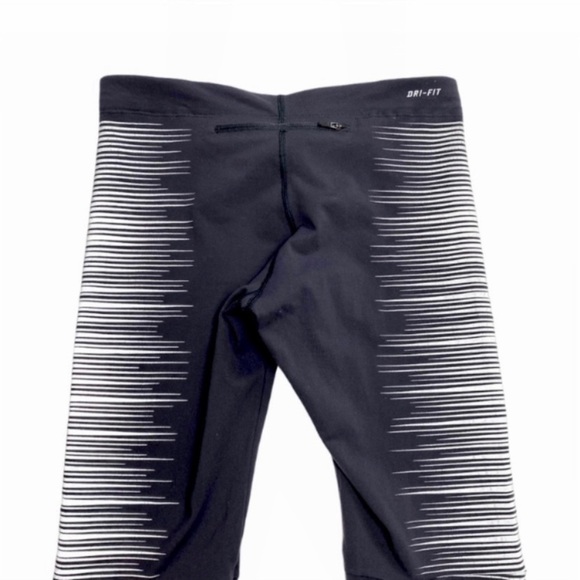 NIKE Flash Reflective 7/8 lengths Running Leggings Tights Black with Silver Sz S - Picture 5 of 10